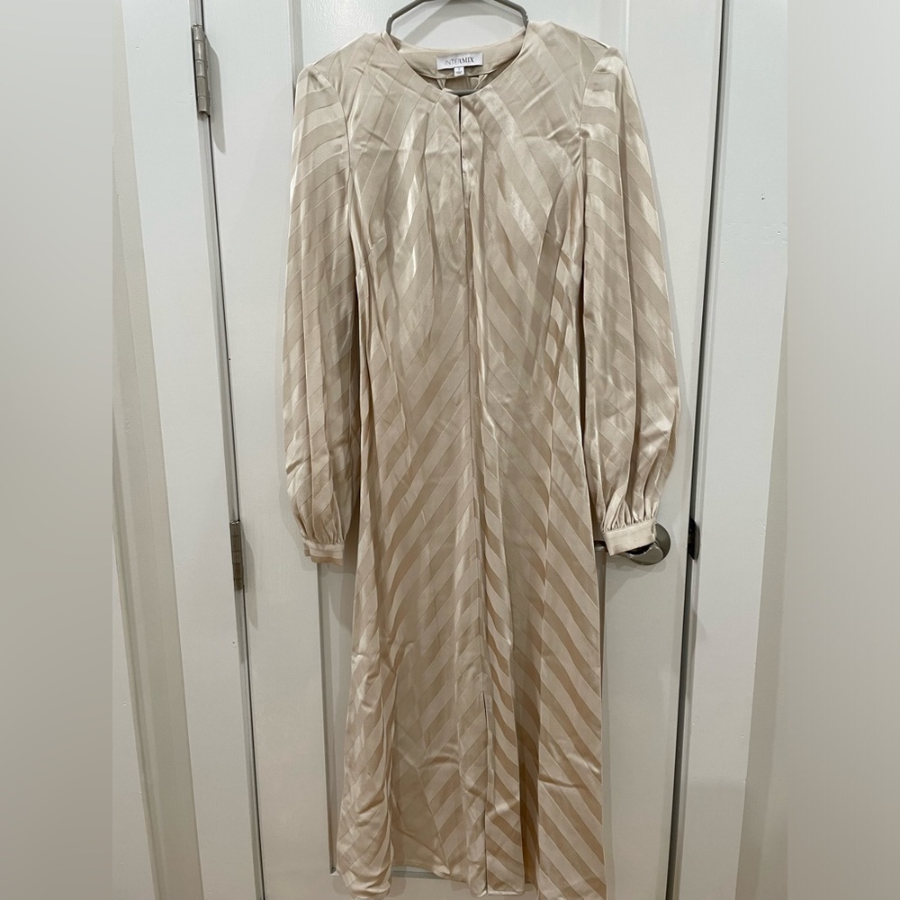 Intermix size 2 cream striped dress